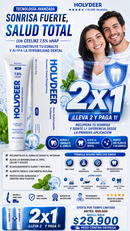 2X1 SOLO HOY PASTA CREMA DENTAL BLANQUEADORA HOLYDEER