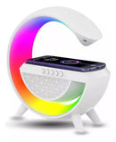 Lampara G Inteligente Cargador Reloj Altavoz Radio Luz Color