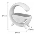 Lampara G Inteligente Cargador Reloj Altavoz Radio Luz Color
